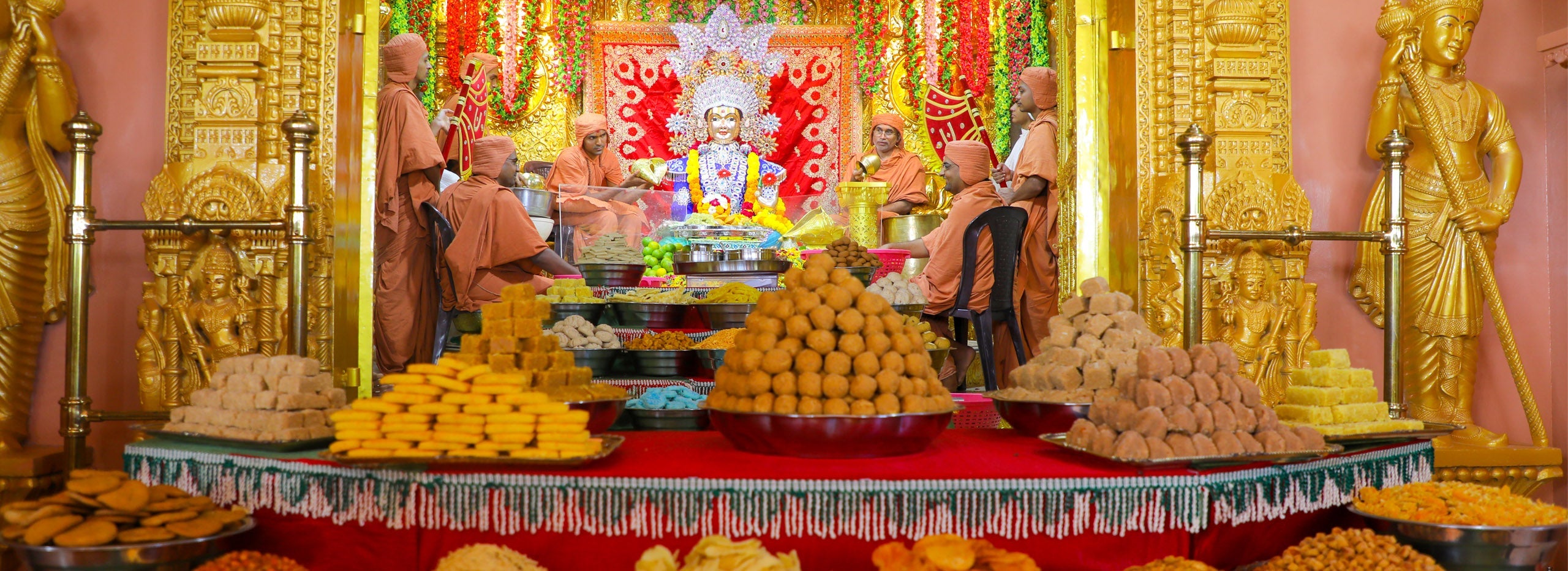 Traditional Annakut prasad and festive treats