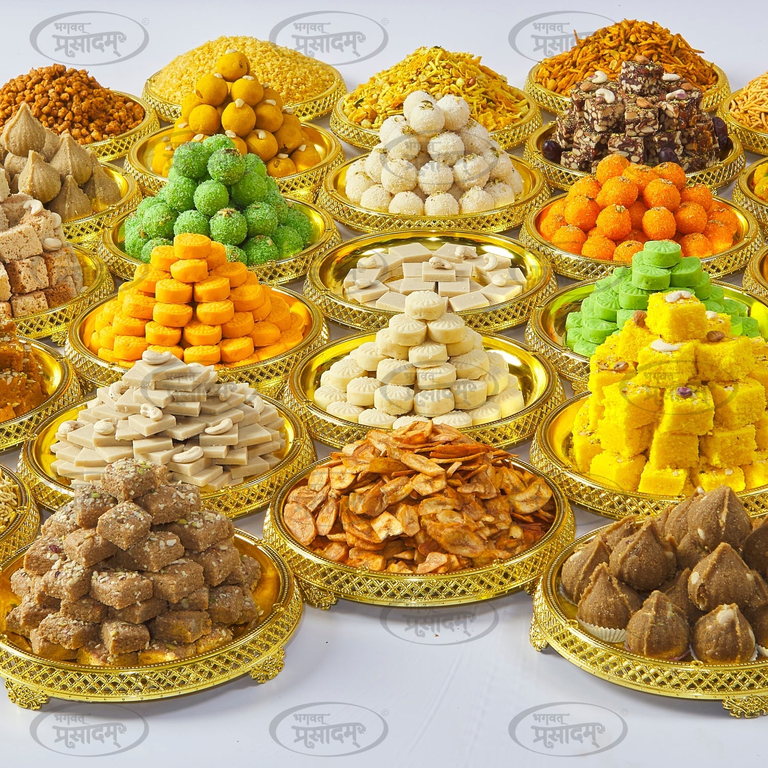 Traditional prasad offerings during Diwali festival