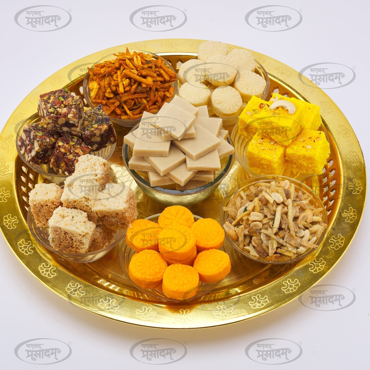 Traditional Indian prasad offering during puja