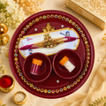 Rakhi Celebration Thali | 3 Rakhis, Kumkum & Rice