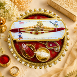 Raksha Bandhan Rakhi Thali | 3 Rakhis with Kumkum & Rice