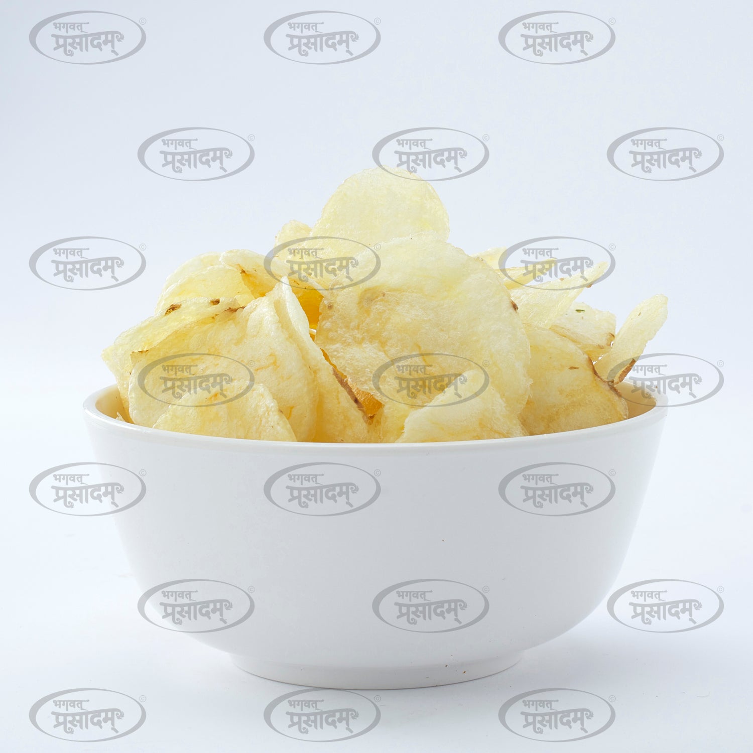 Crispy plain Indian potato wafer snack