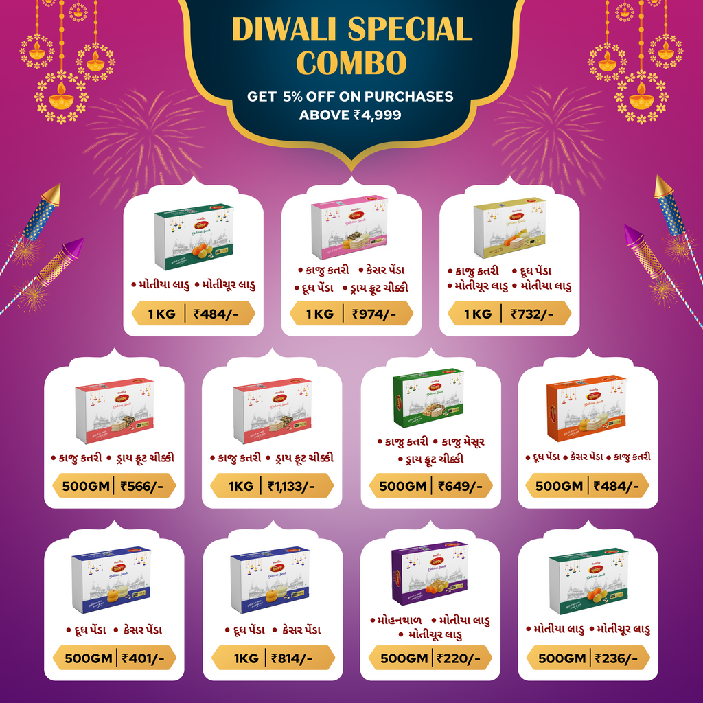 Best Sweets Combo for Diwali Gifts Motichur Ladoo 250Gm + Motiya Ladoo 250Gm