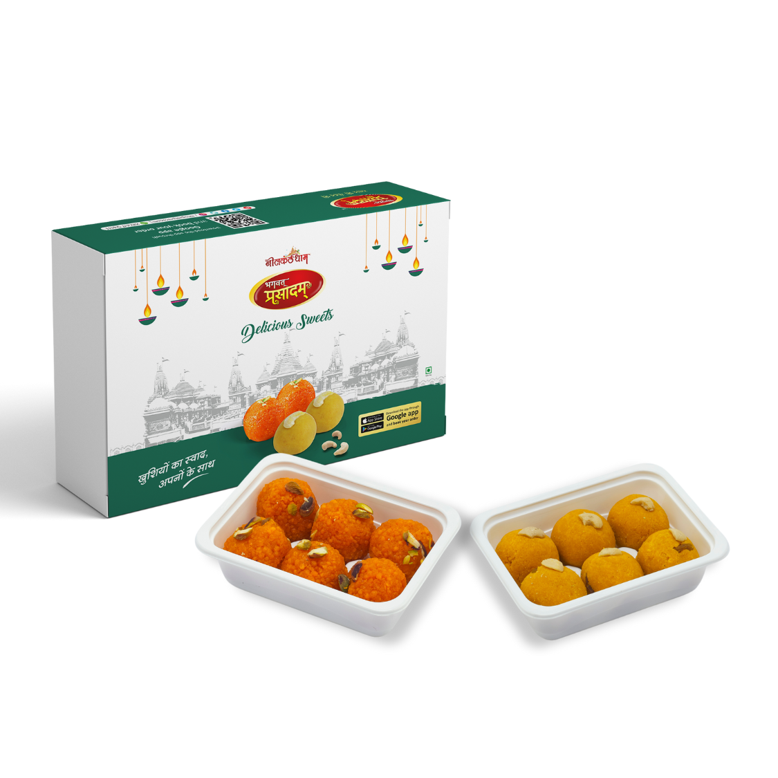 Best Sweets Combo for Diwali Gifts Motichur Ladoo 250Gm + Motiya Ladoo 250Gm