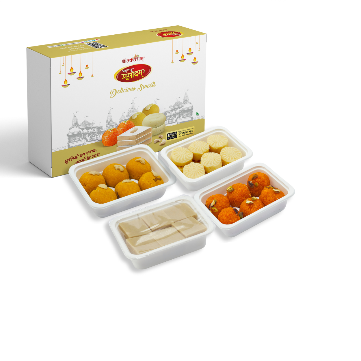 Best Sweets Combo for Diwali Gifts Kaju Katli 250Gm + Motiya Ladoo 250Gm +  Milk Peda 250Gm + Motichur Ladoo 250Gm