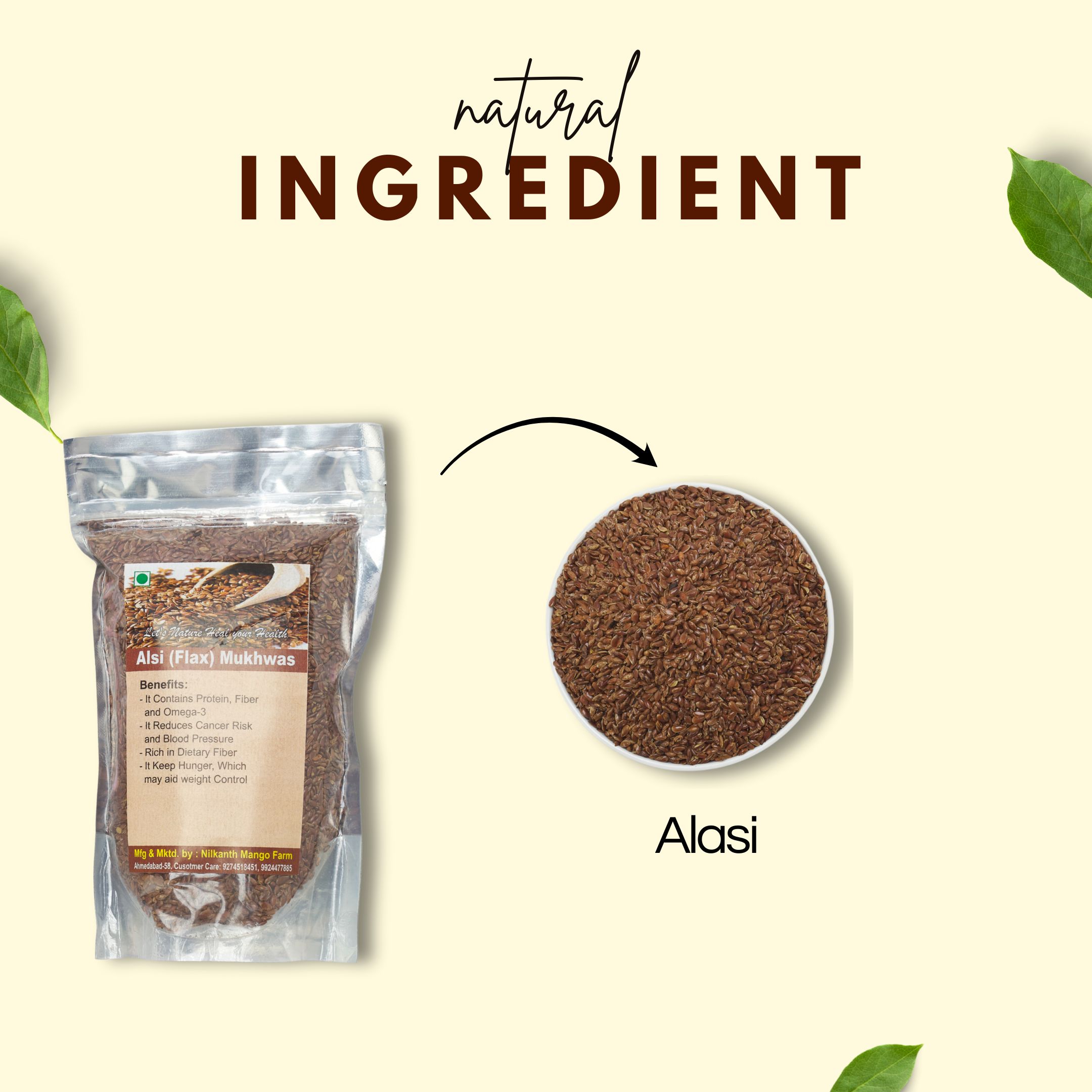 Alasi Mukhvas - अलसी - Organic & Natural Flaxseed