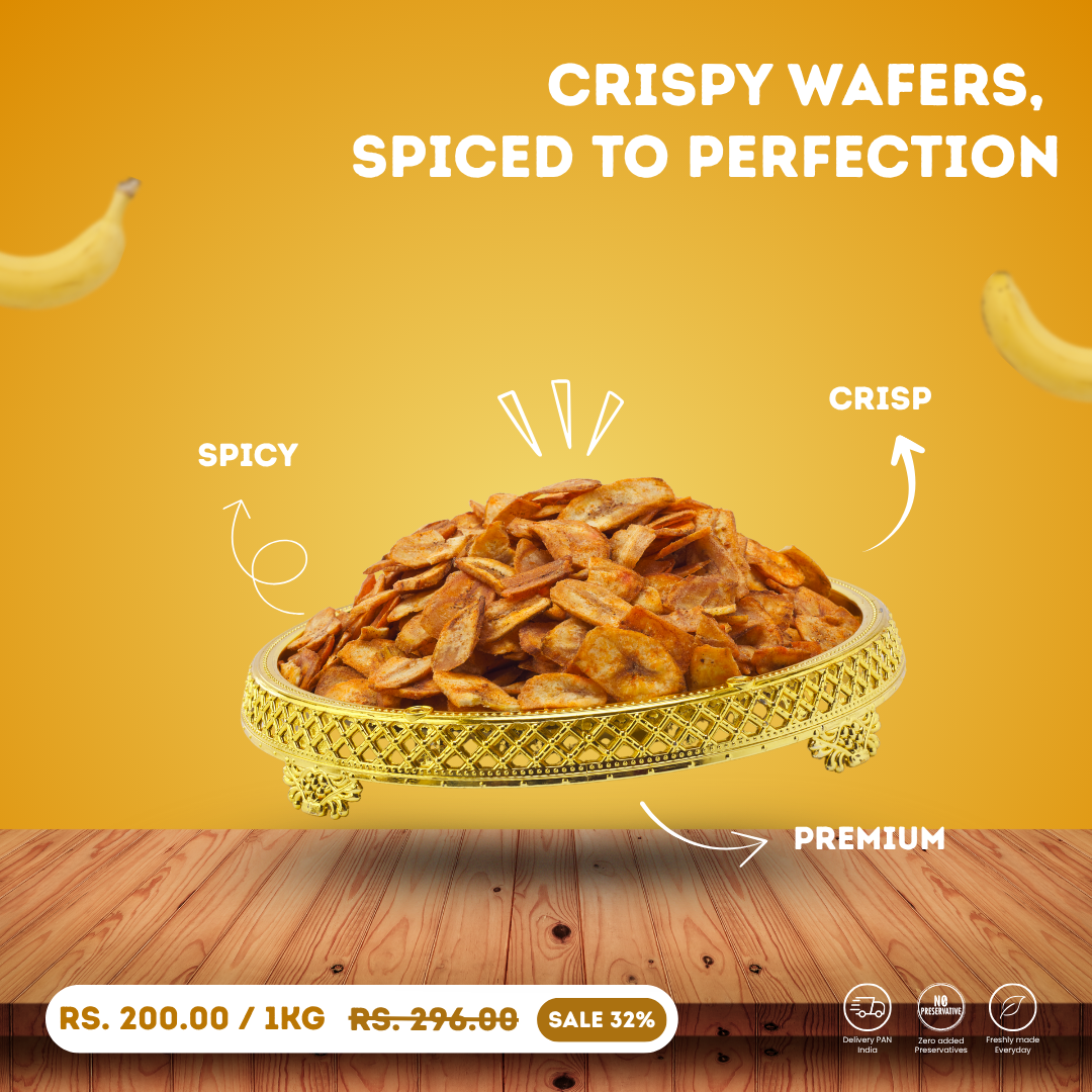 Banana Masala Wafer |  केला मसाला वेफर | Spicy Gujarati Namkeen Wafer