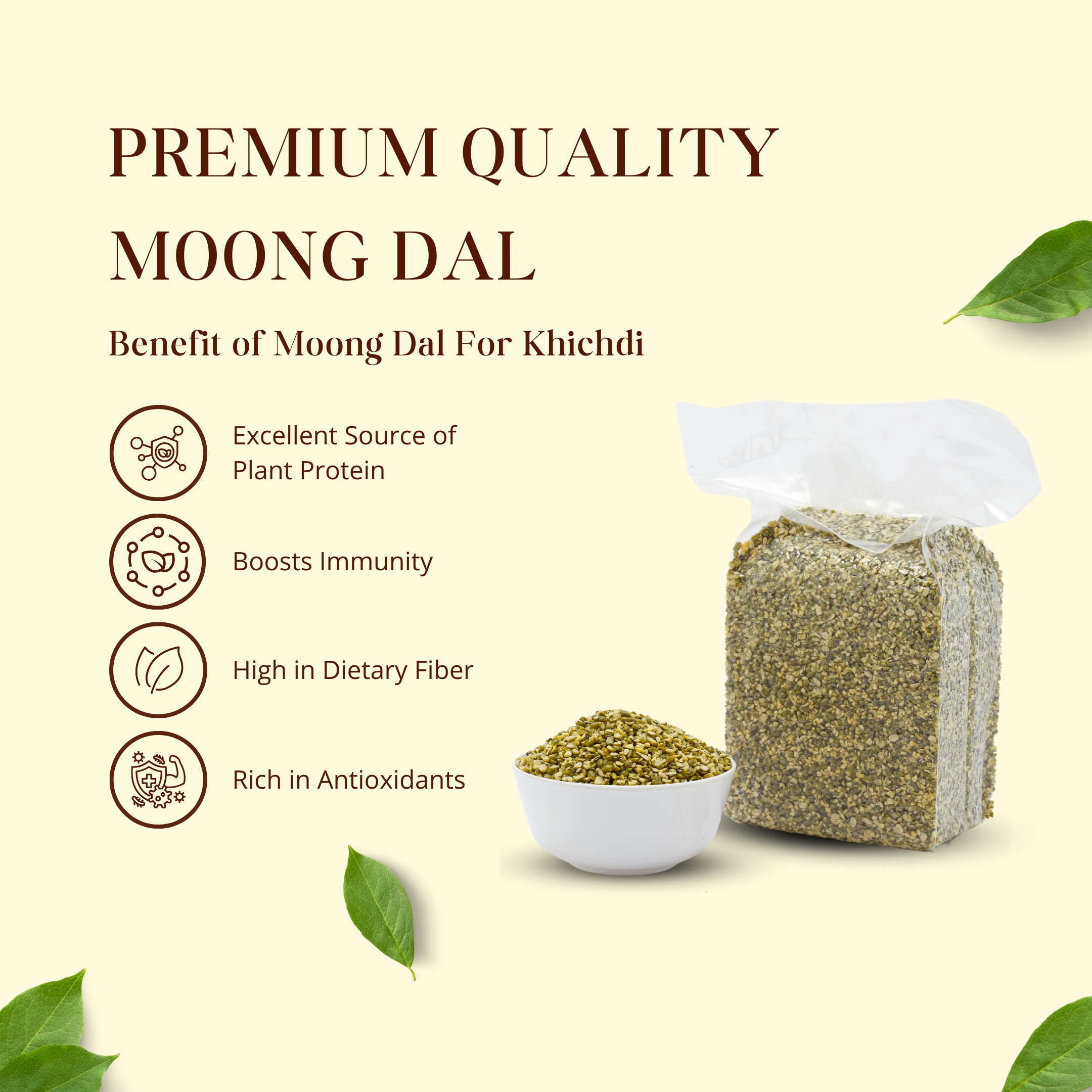 खिचड़ी के लिए मूंग दाल - भागवत प्रसादम द्वारा खिचड़ी के लिए प्रीमियम गुणवत्ता वाली दाल