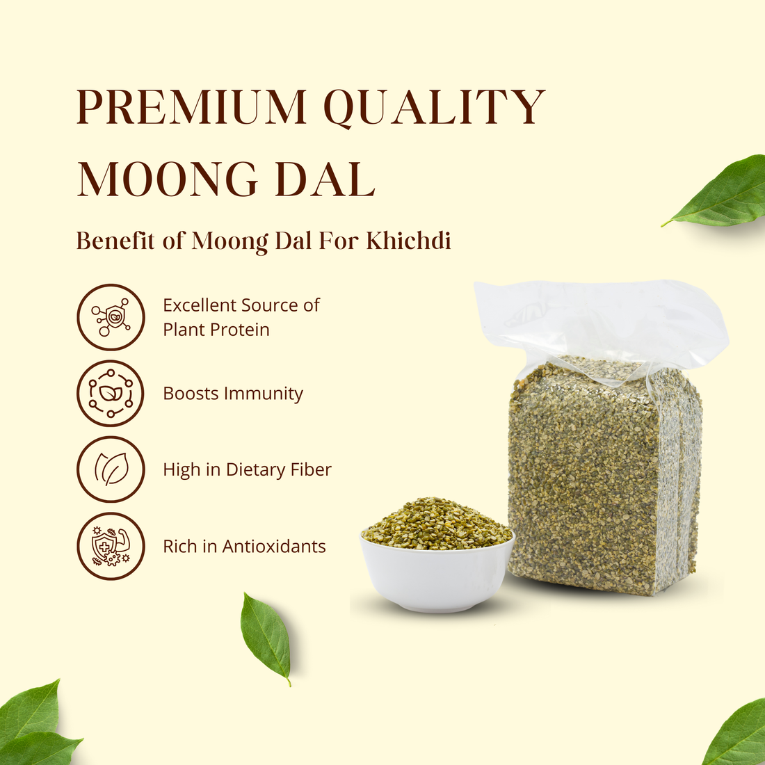 खिचड़ी के लिए मूंग दाल - भागवत प्रसादम द्वारा खिचड़ी के लिए प्रीमियम गुणवत्ता वाली दाल