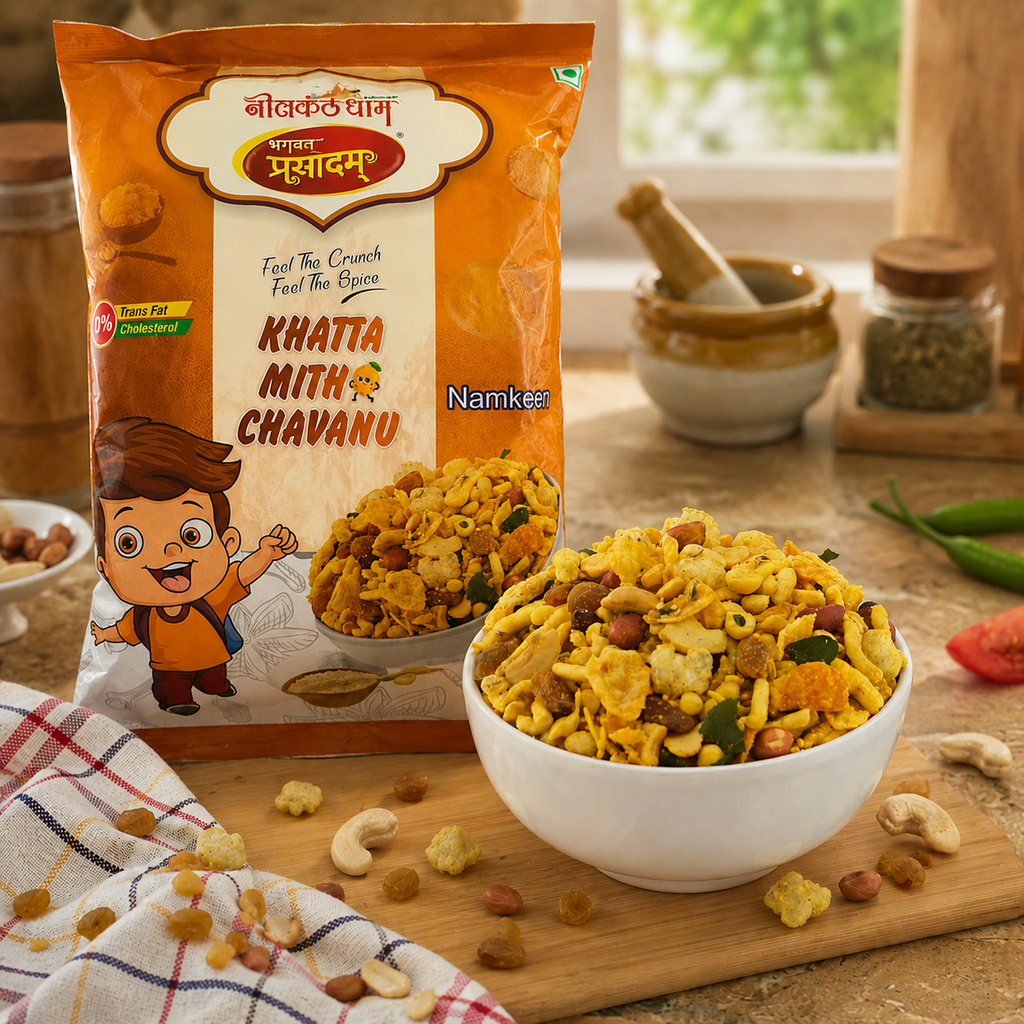 Khatta Meetha Mix Namkin - Tangy & Sweet Gujarati Snack - product close-up view