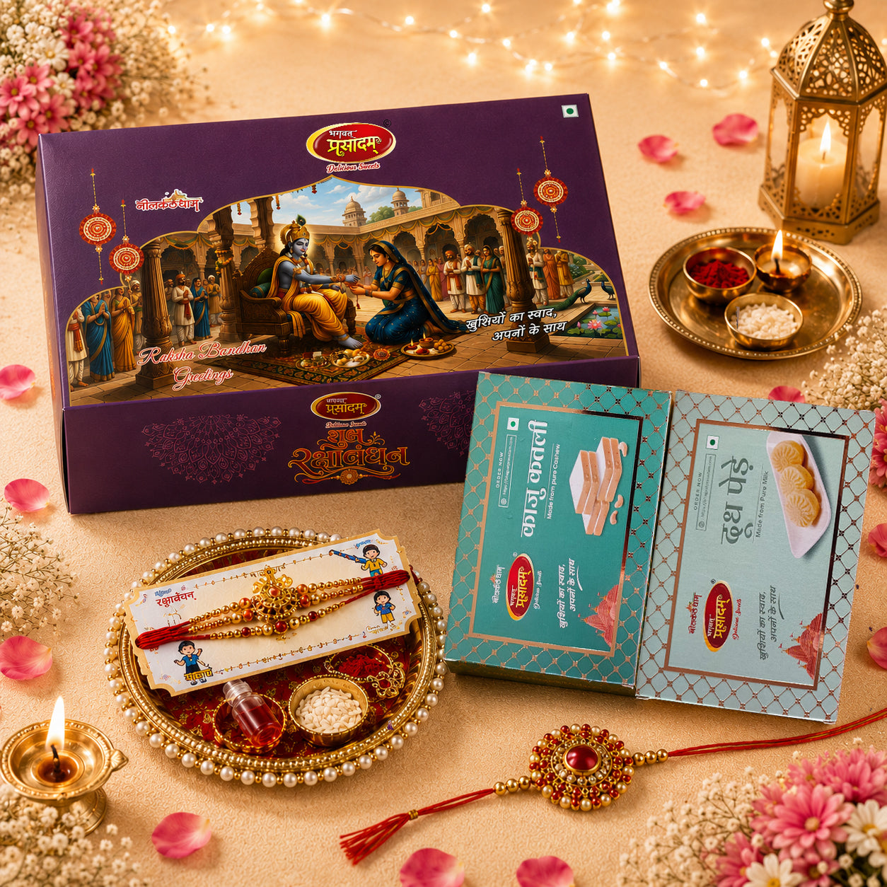 Raksha Bandhan Celebration Hamper with Kaju Katli & Penda