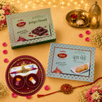Rakhi Gift Hamper with Premium Dry Fruits Chikki & Penda for Brother