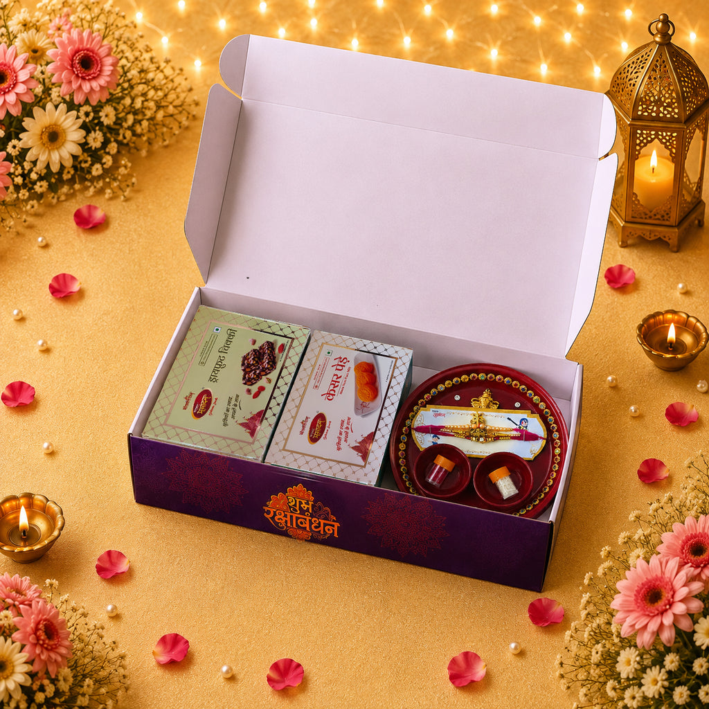 Send Rakhi Online with Dry Fruit Chikki & Kesar Penda | Rakhi Gift Hamper