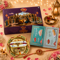 Premium Rakhi Gift Hamper with Kaju Katli & Penda | 2 Designer Rakhis