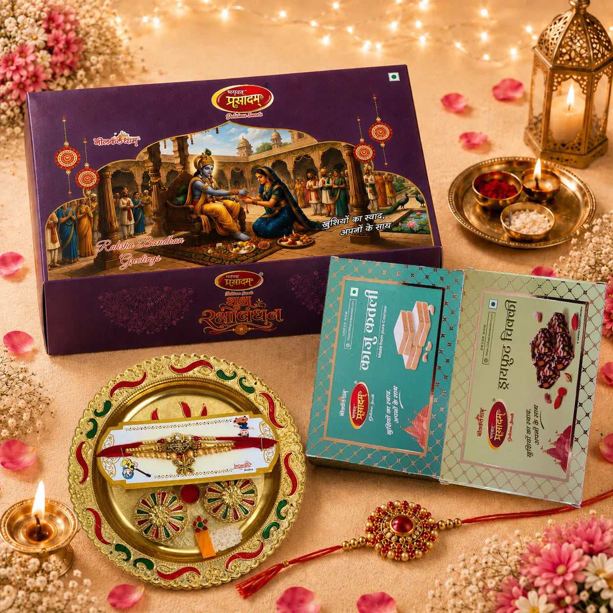 Premium Raksha Bandhan Gift Hamper for Brother | Dry Fruit Chikki & Kaju Katli