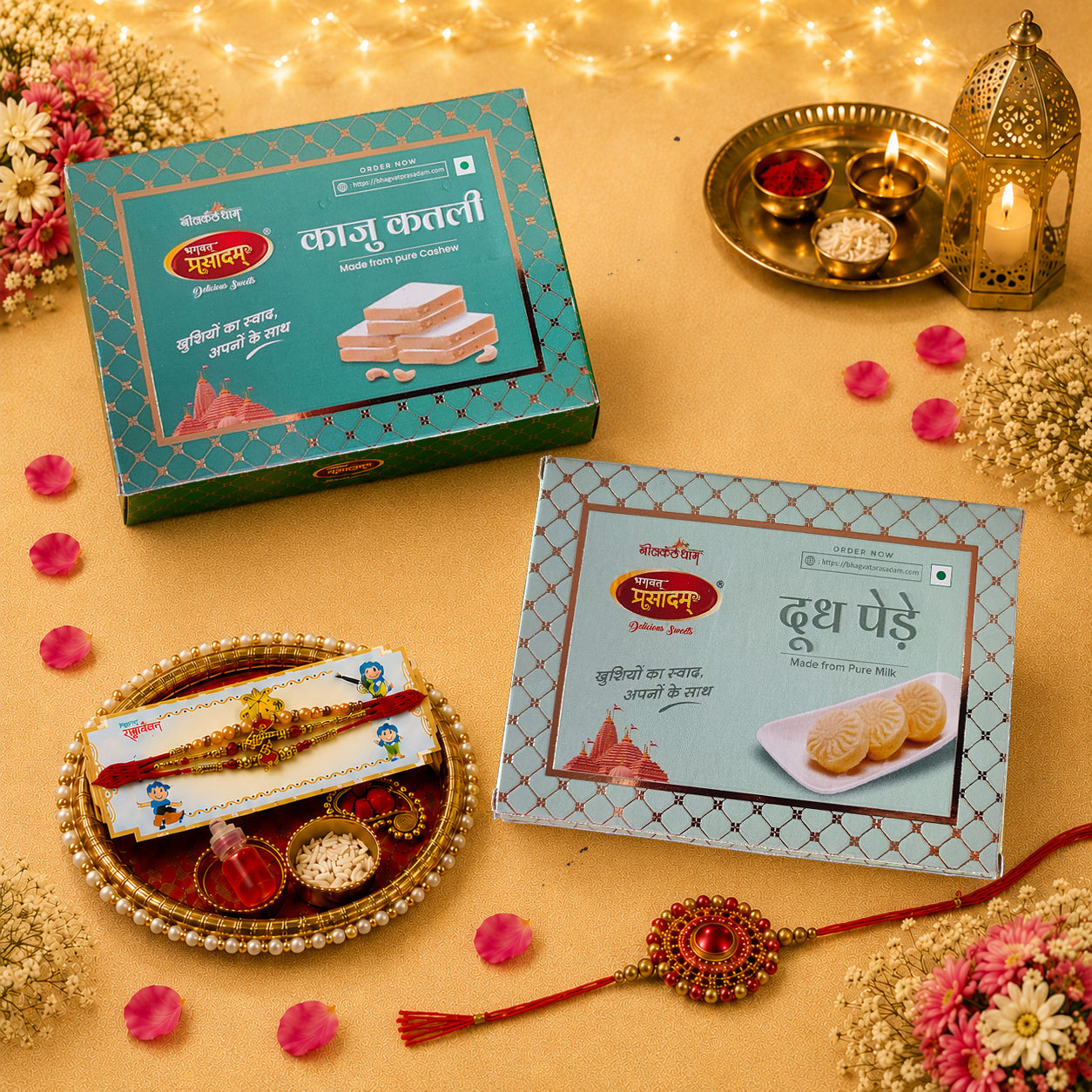 Raksha Bandhan Celebration Hamper with Kaju Katli & Penda