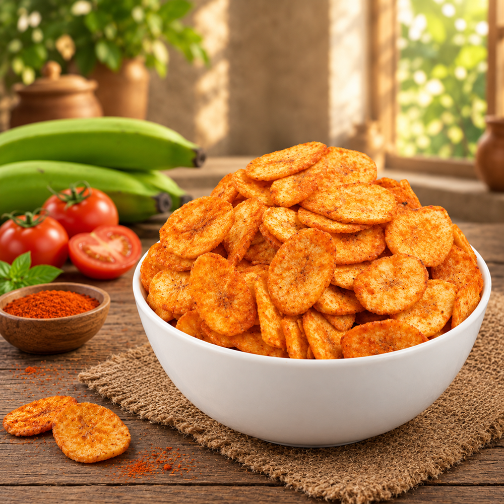 Banana Tomato Wafer  | केला वेफर | Spicy Indian Snack