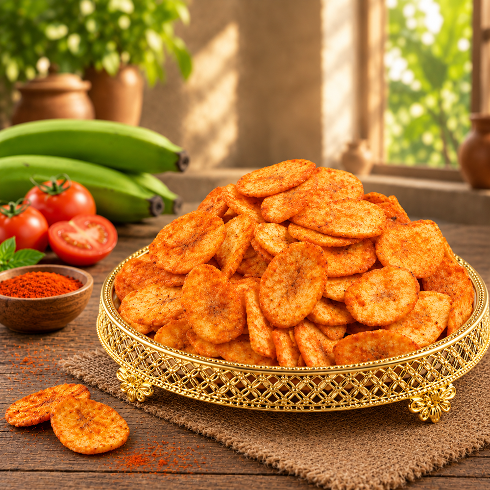 Banana Tomato Wafer  | केला वेफर | Spicy Indian Snack